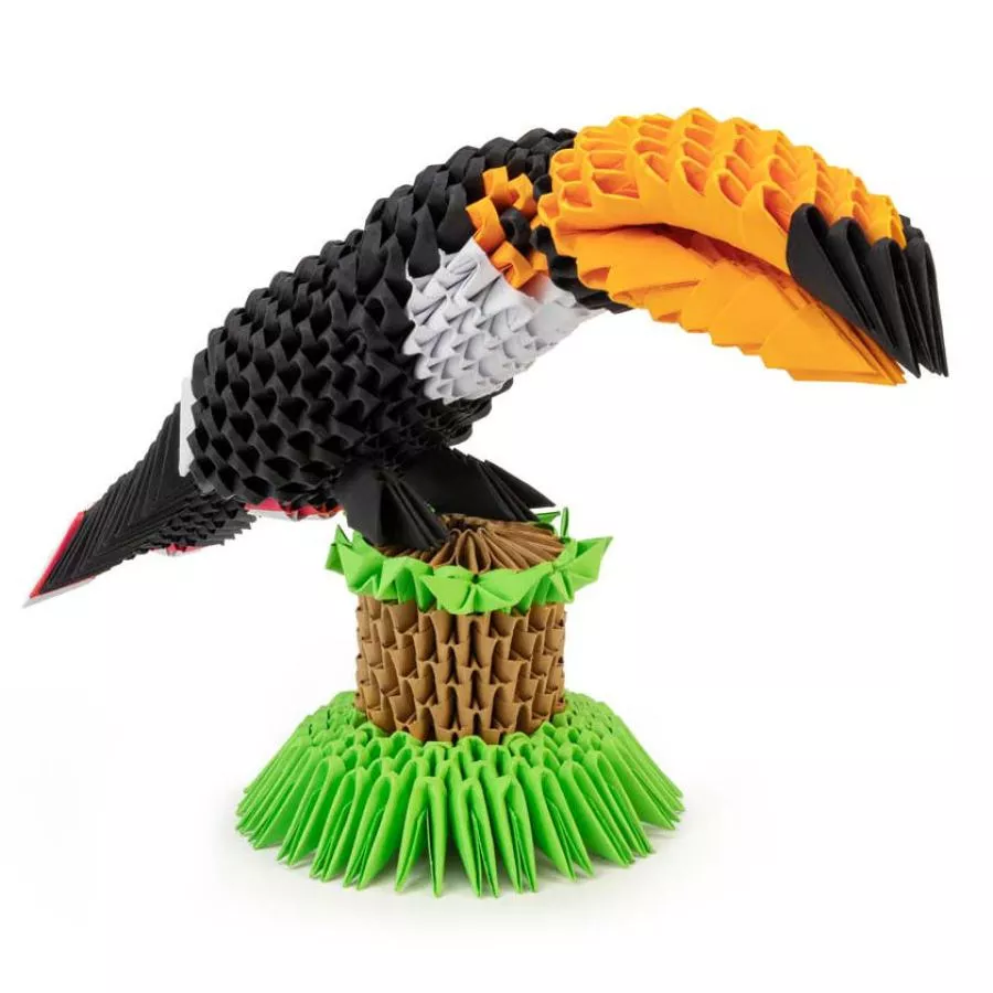 Origami 3D Folding Puzzle "Toucan" made of Paper