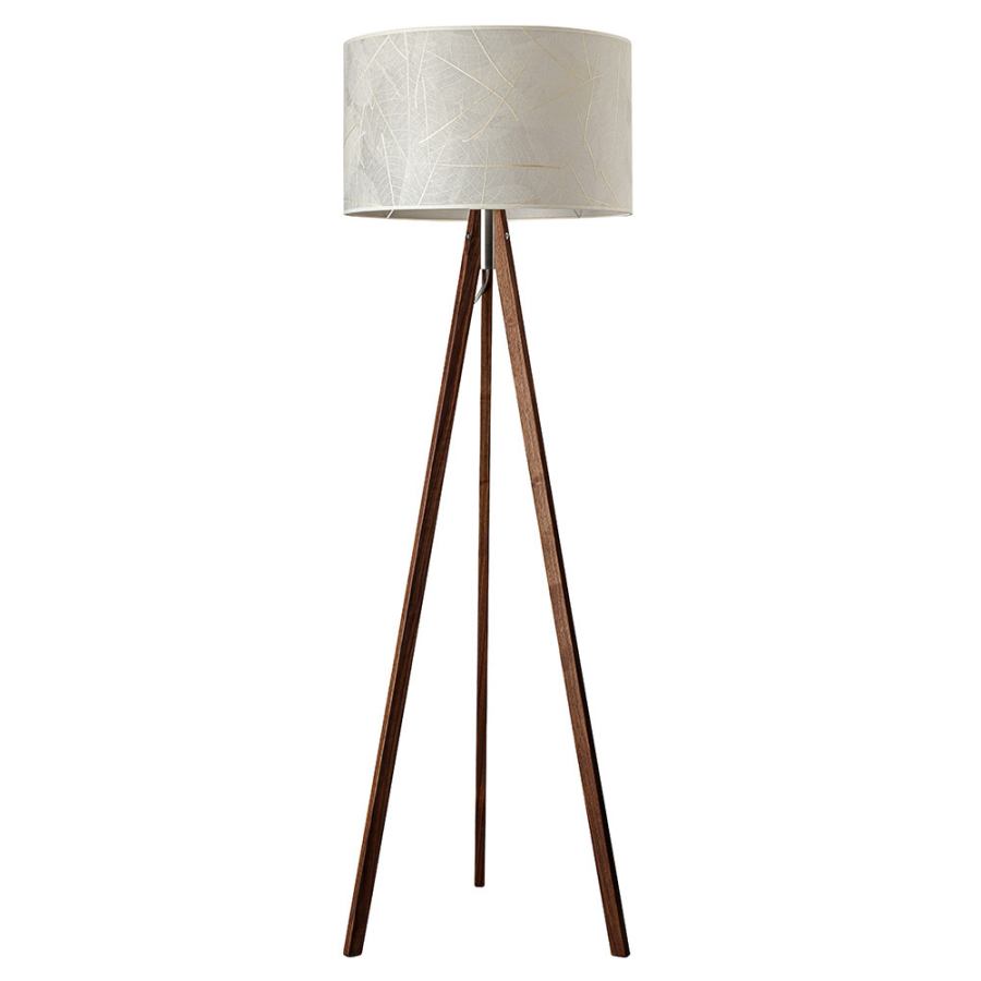 Three-Legged Design Floor Lamp with Natural Leaves Shade (Height 150 cm)