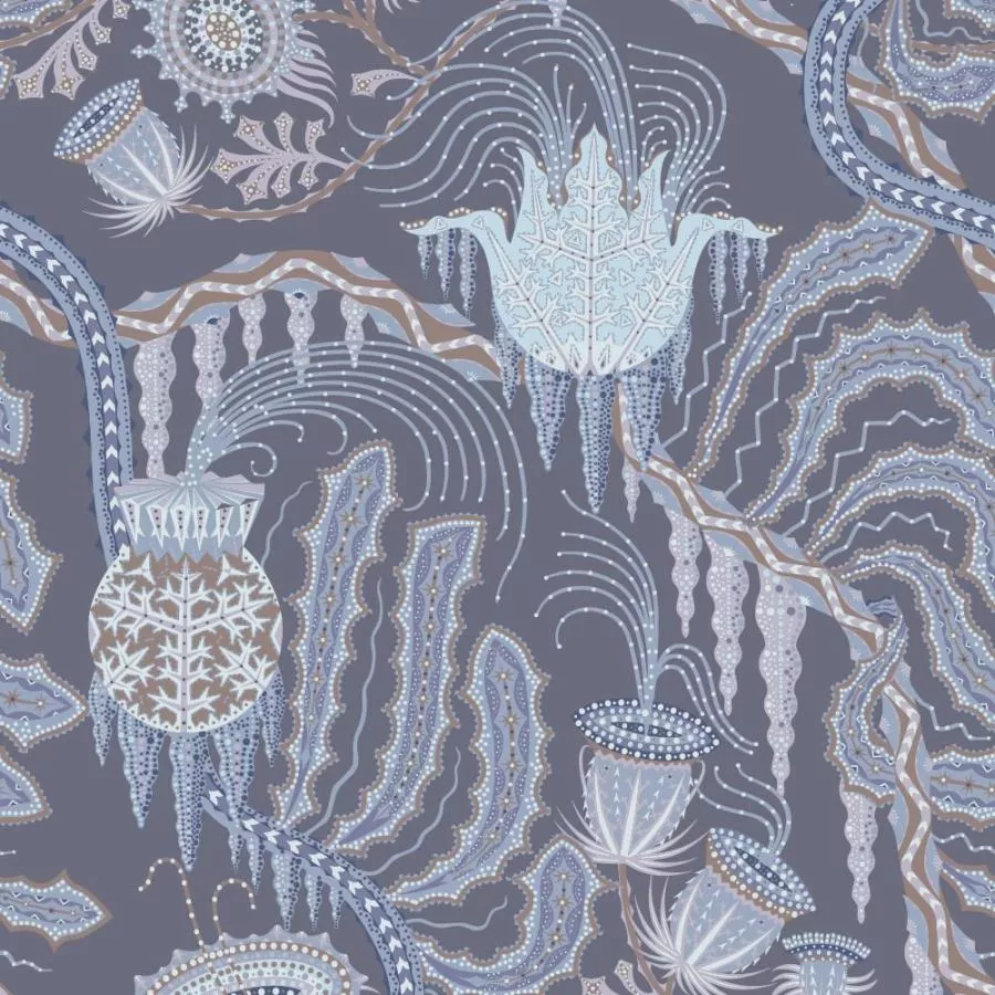 Art Déco Wallpaper "Ice Palace" (Dark) made of Non-Woven Paper