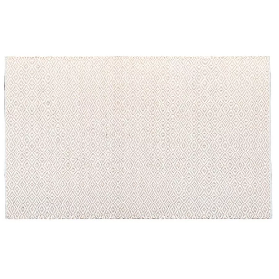 Die weiße Ausführung: Handgewebter Teppich "Argola Liso" aus Wolle und Kork