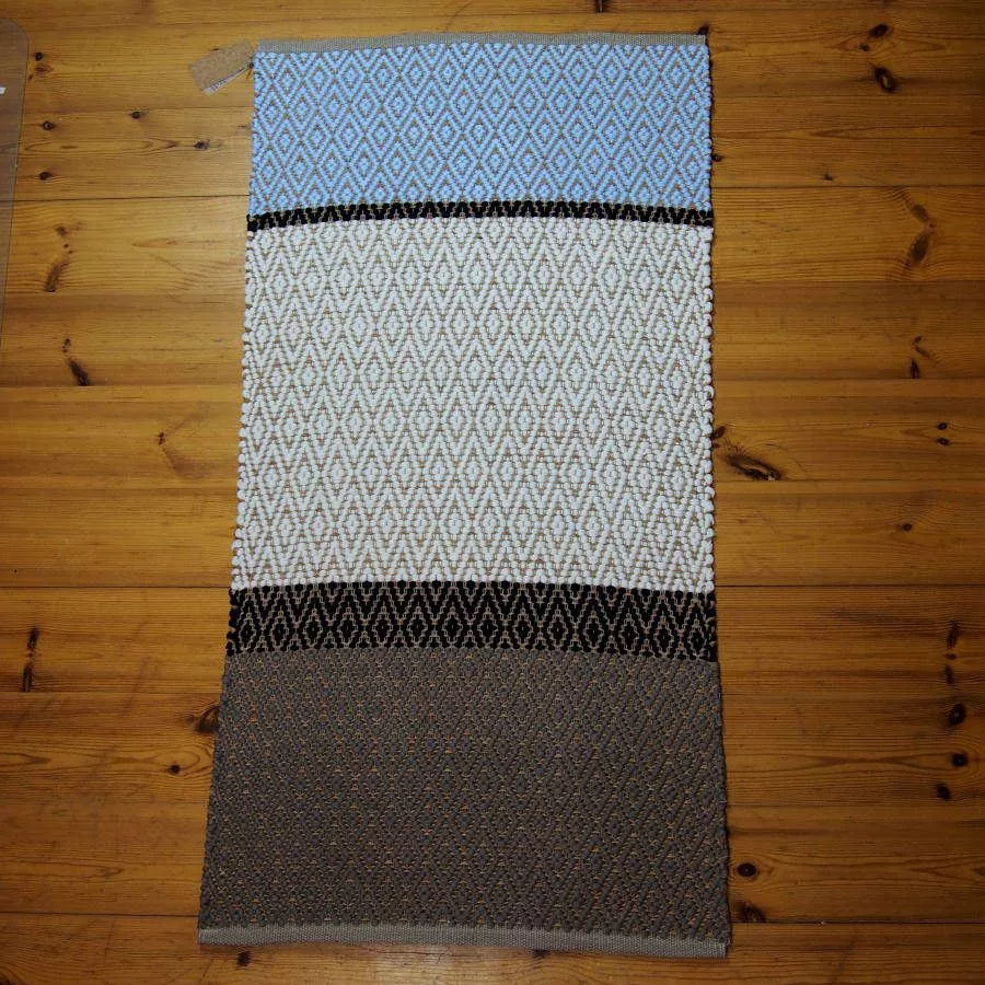 Handgewebter Teppich Fuji aus Kork und Baumwolle-Jersey | Kunstbaron