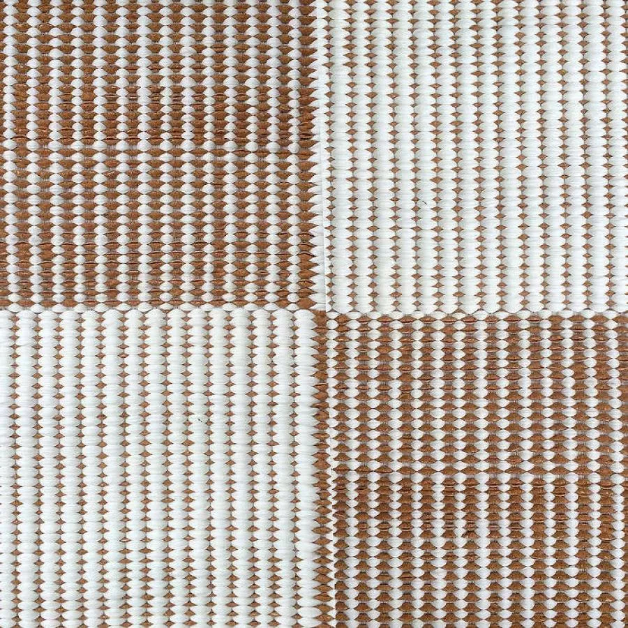Beige version: Handwoven cork, cotton and wool rug Square | Kunstbaron