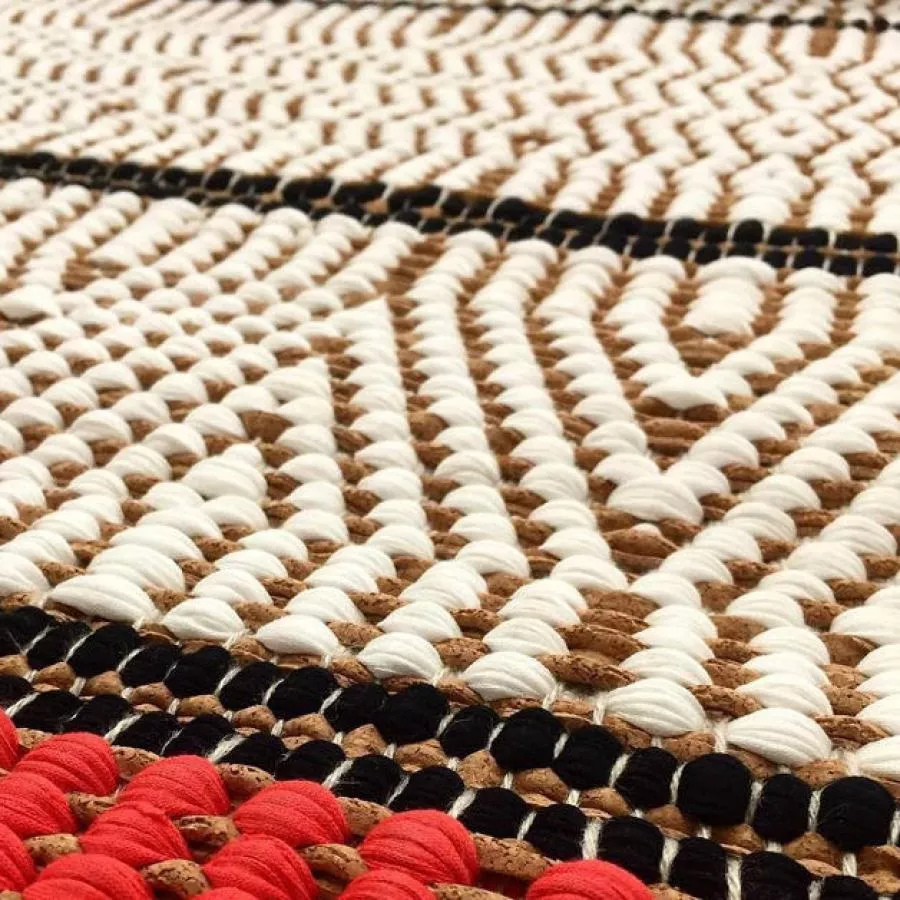 Handwoven cork and cotton-jersey rug Venice | Kunstbaron