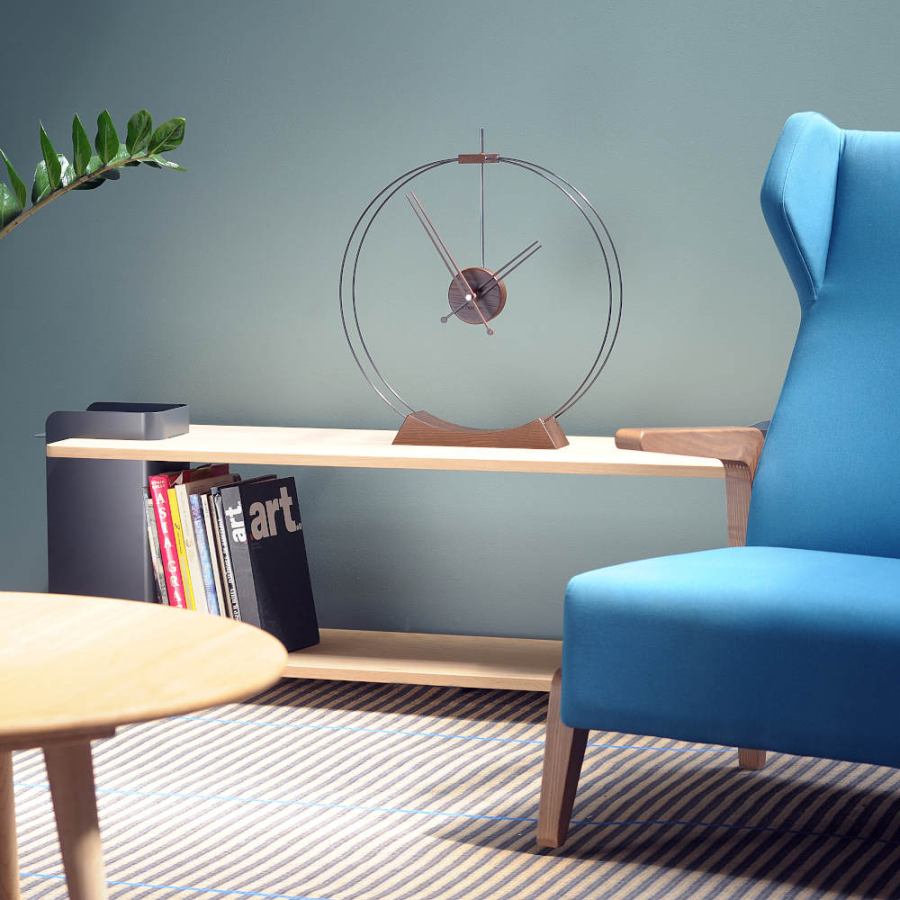 Airy Design Table Clock "Aire" made of Wood and Fibre Glass Ø 50 cm