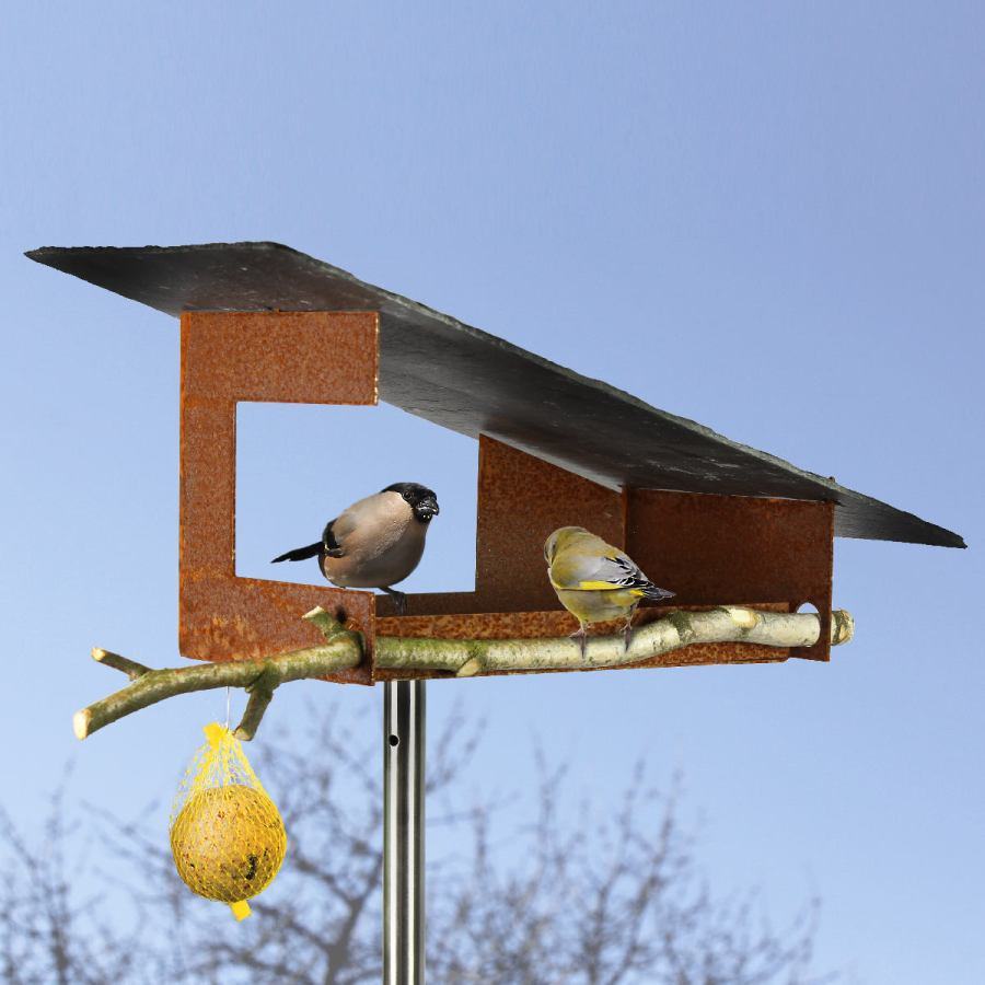 Modern Design Birdhouse with Natural Slate Roof