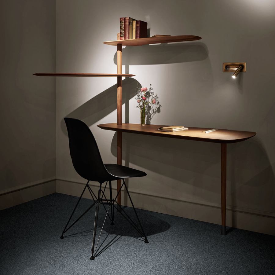 Design-Schreibtisch / Wandregal / Konsole mit Echtholzfurnier