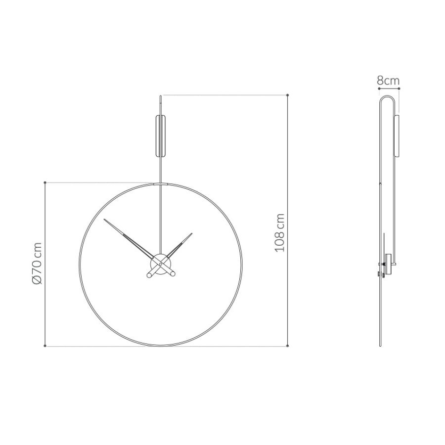 Design Clock "Daro" with Wall Bracket Ø 70 cm