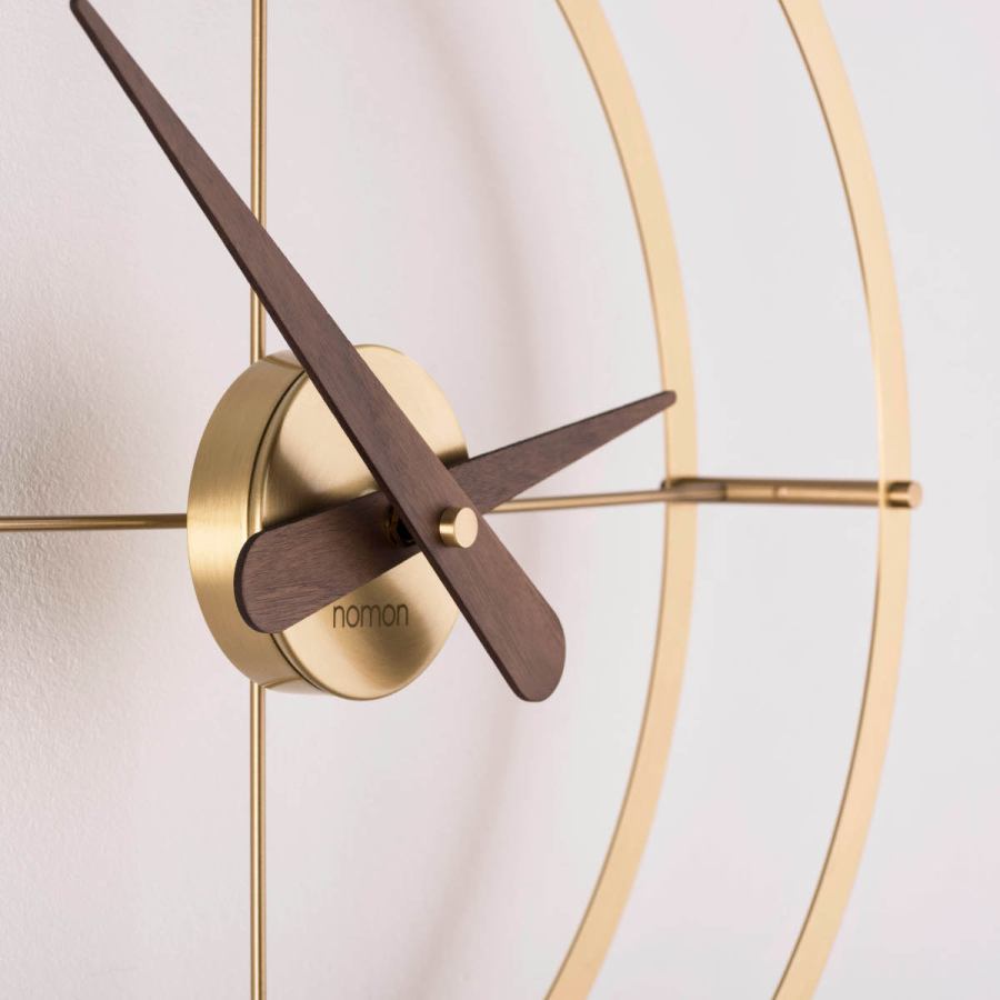 Design Wall Clock "2 Puntos Premium" with Double Ring made of Brass Ø 43 cm