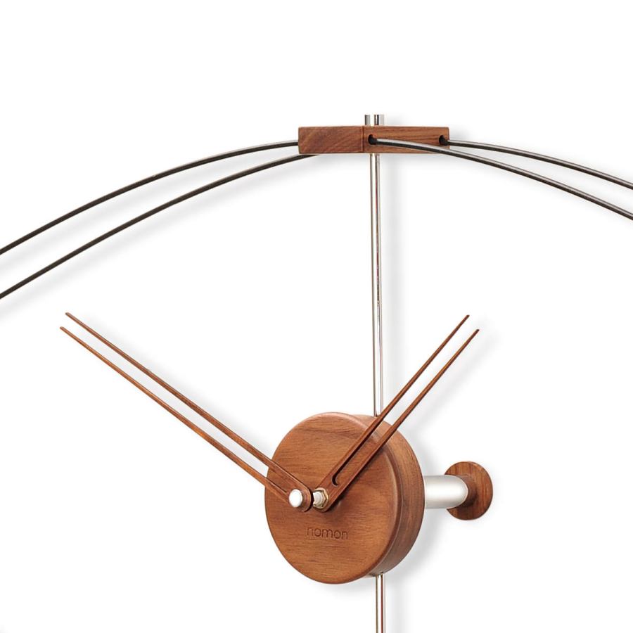 Large Wall Clock "Look" made of Walnut and Fibre Glass – Width 140 cm
