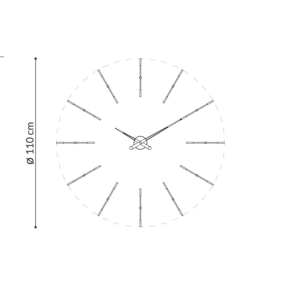 Large Design Wall Clock "Merlín" made of steel Ø 110 cm
