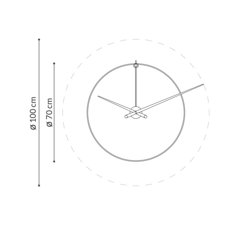 Minimalist Design Wall Clock "New Anda" with Long Hand Ø 70 cm