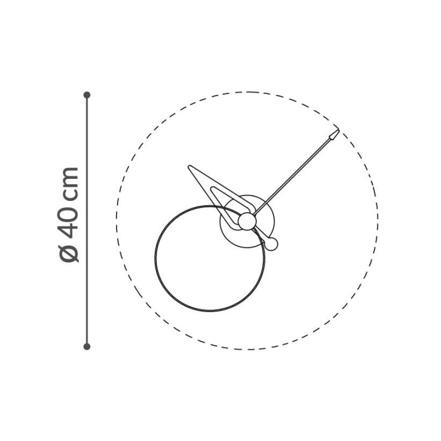 Exzentrische kleine Design-Wanduhr "Pico" mit Fiberglas-Zeiger Ø 40 cm