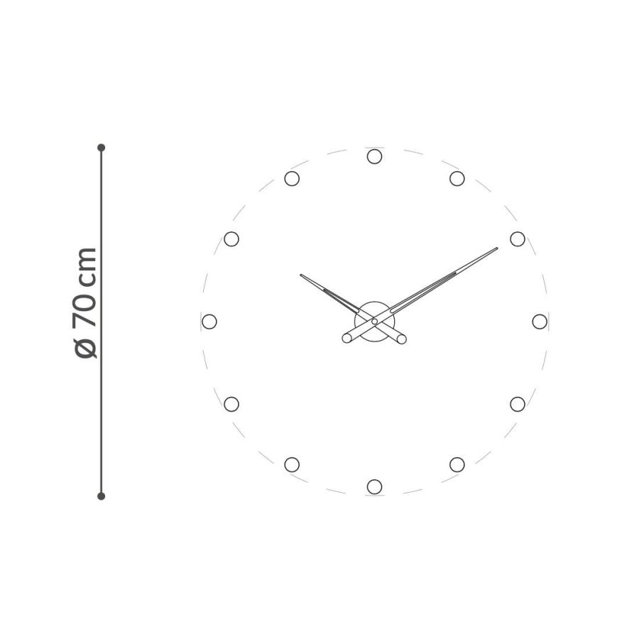 Minimalist Wall Clock "Rodón i/T" made of Steel Ø 70 cm