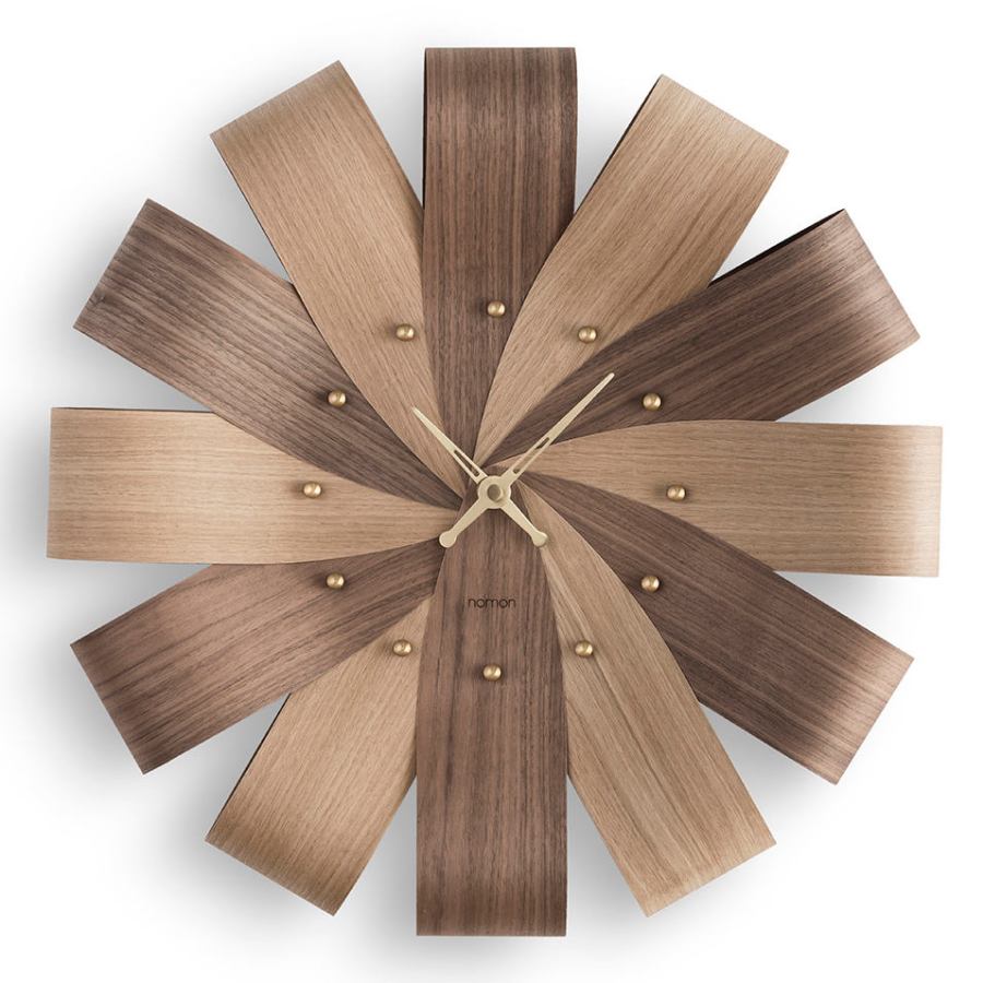 Beautiful Wall Clock "Ciclo" made of Folded Wood Ø 55 cm