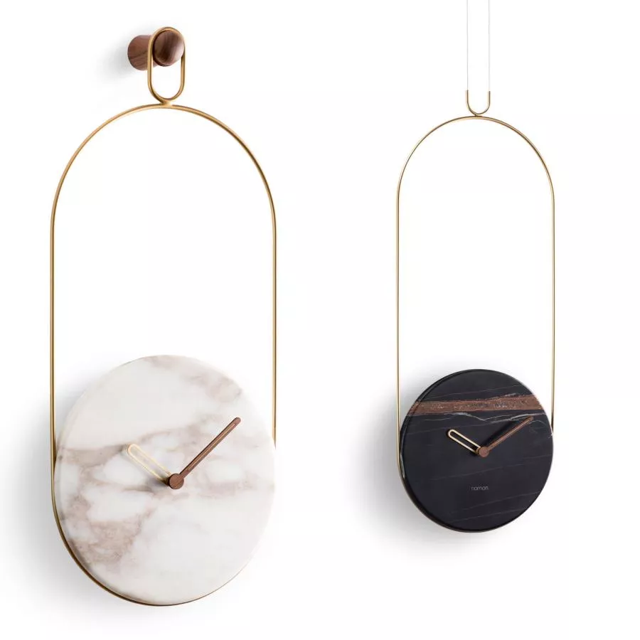 Suspended wall clock made of marble (Ø 30 cm)