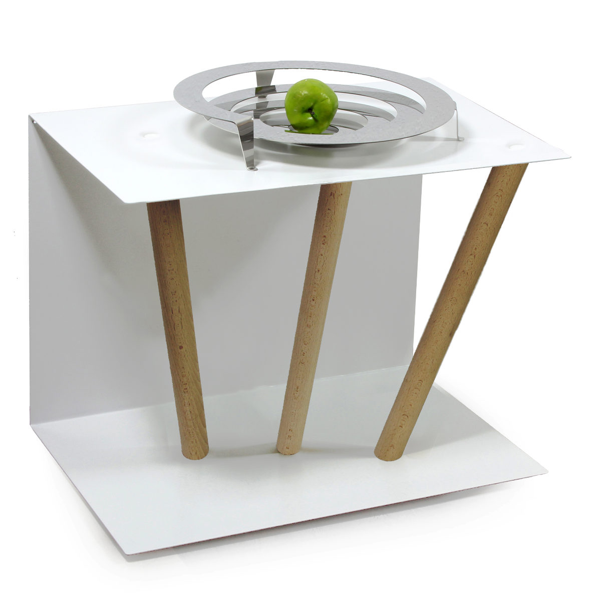 Stainless Steel Sidetable With Three, Stainless Steel Side Table Legs