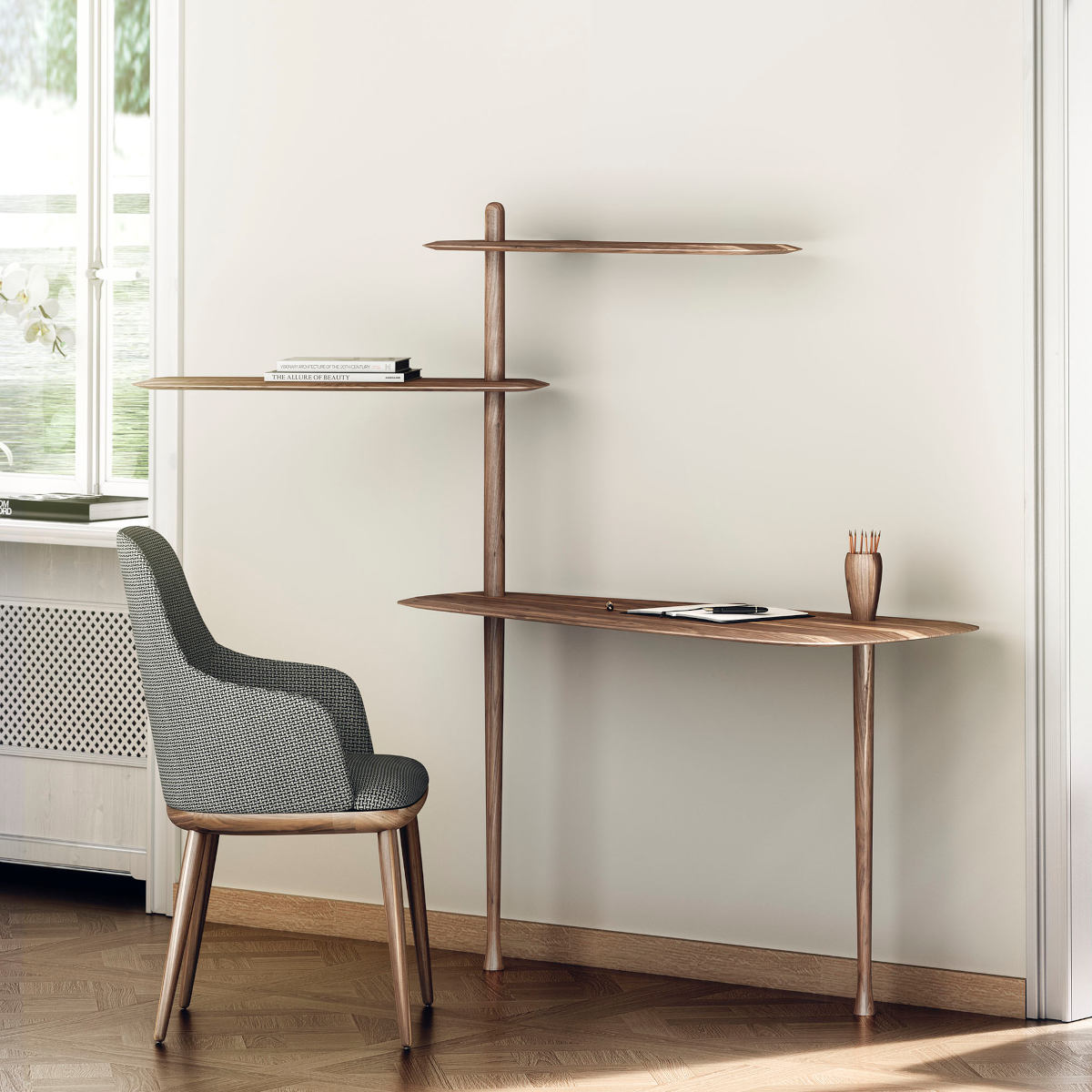 Design Desk / Wall Shelf / Console With Real Wood Veneer | Kunstbaron