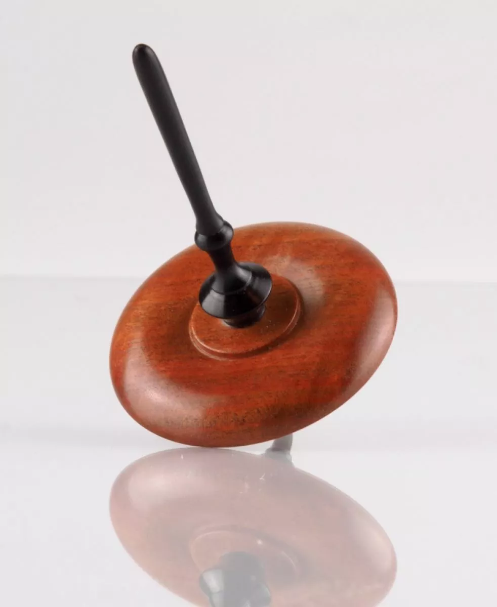 Classic Hand-Turned Spinning Top made of Pink Ivory and Ebony