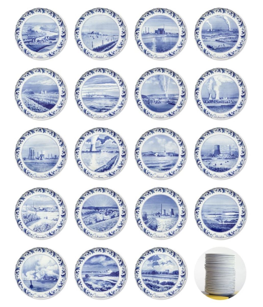 Full Set of 19 Nuclear Plates made of porcelain | Kunstbaron