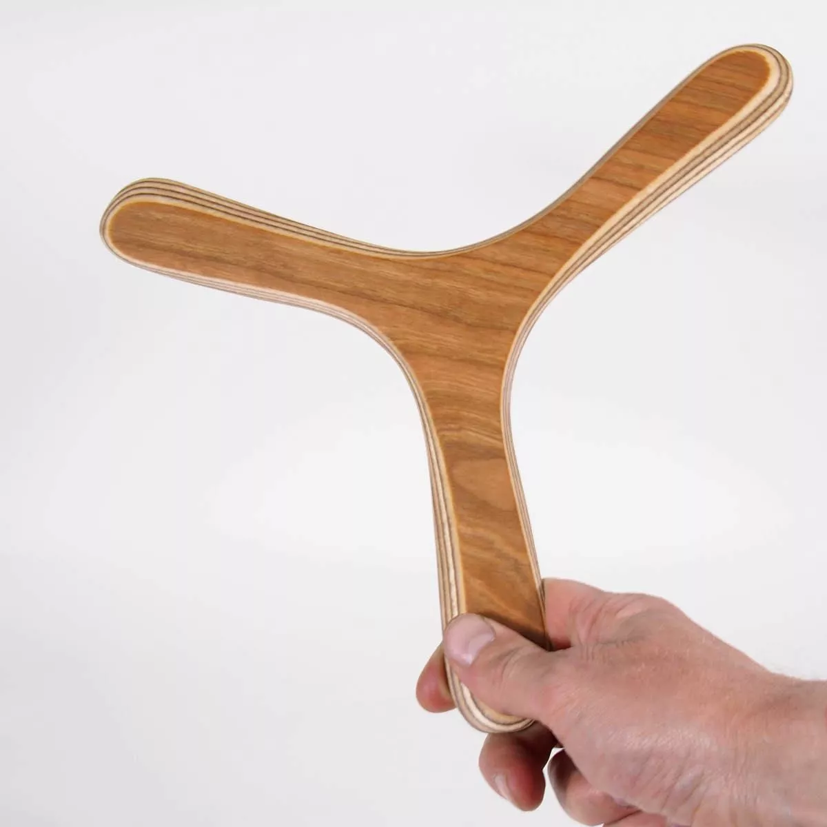 Handcrafted Triple-Wing Boomerang "Apple" made of European Woods (flies 15 m)