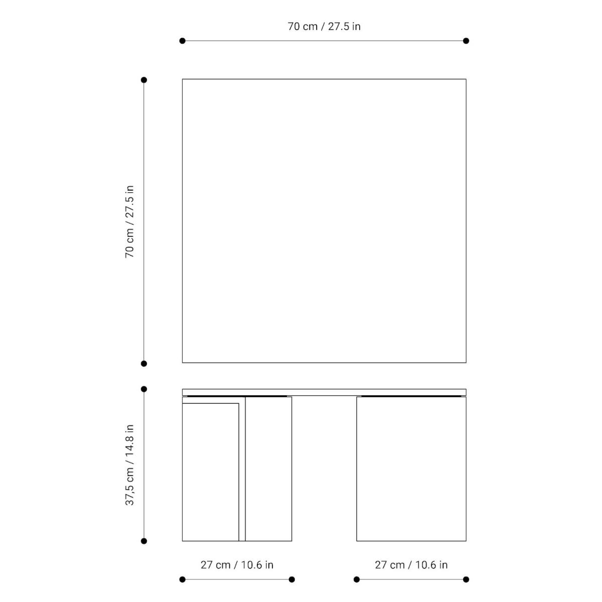 Design-Couchtisch "Capri" aus Holz (70 x 70 cm) – zwei Farben