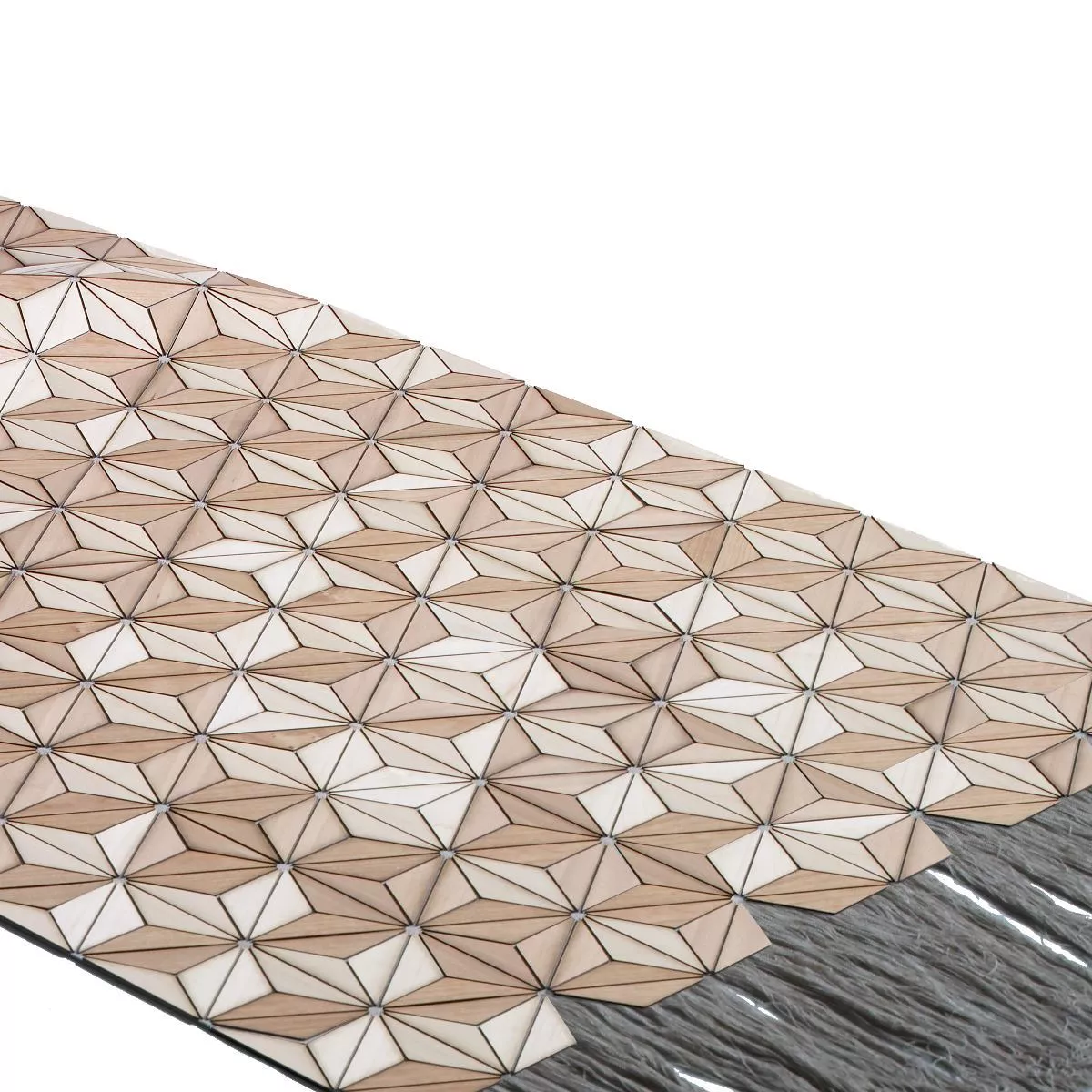 Design rug "Ashdown" made of wood and linen