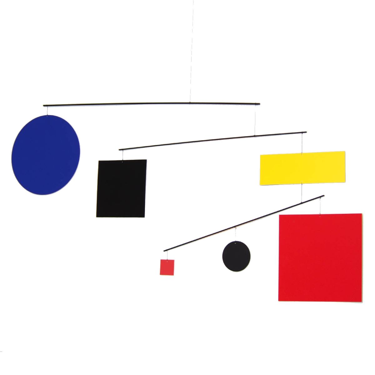 Großes Kunst-Mobile "Circle Square Guggenheim" nach Mondrian (105 x 50 cm)