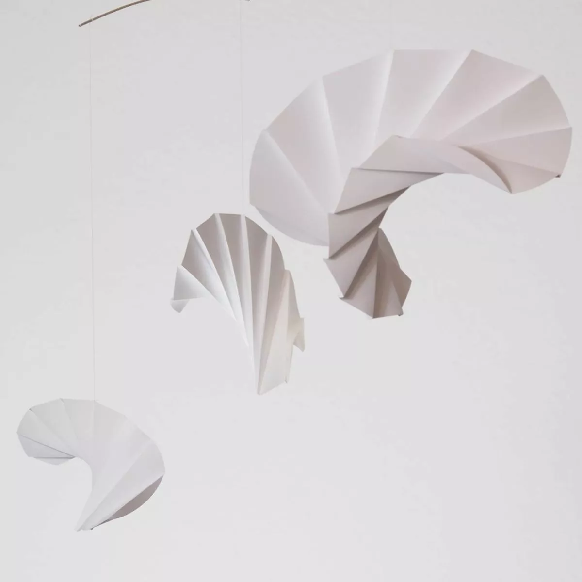 Geometrical Mobile "Waves" with White Elements (two sizes)