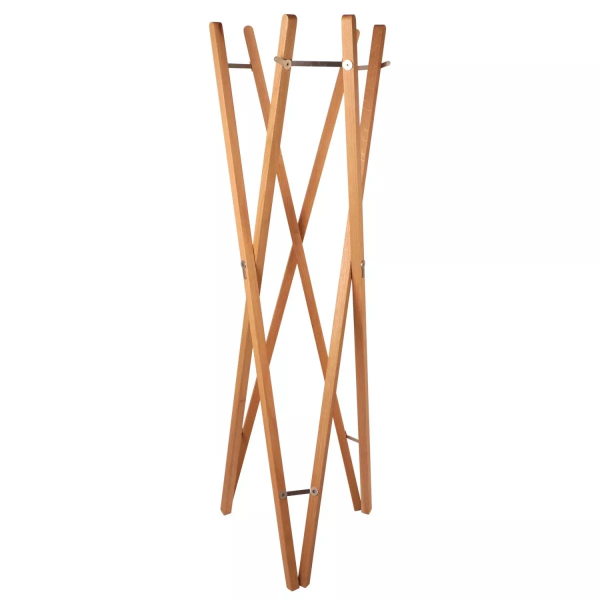 Oak wood version: collapsable design clothes rack