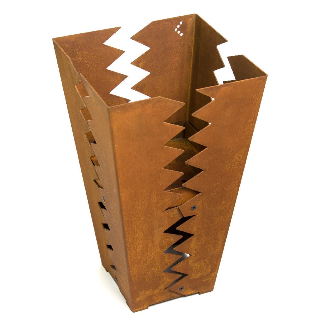 Upright Saw Tooth Design Fire Basket made of Steel