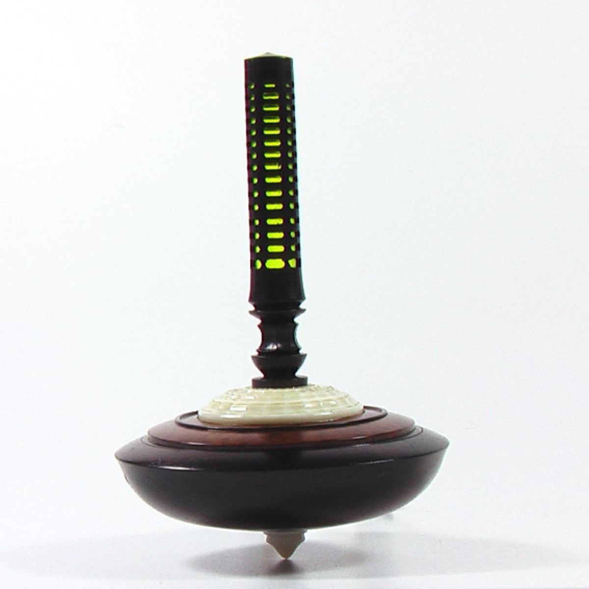 Premium Collector's Spinning Top made of Precious Woods, Bone and Plexiglass