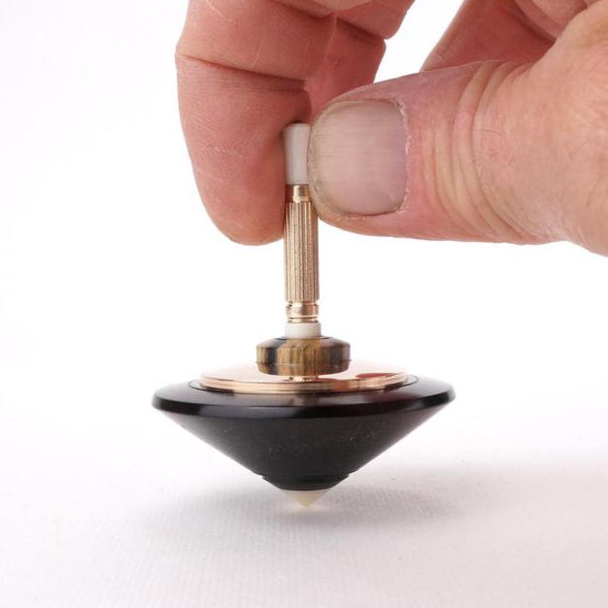Exclusive Spinning Top made of Fine Woods, Brass and Bone