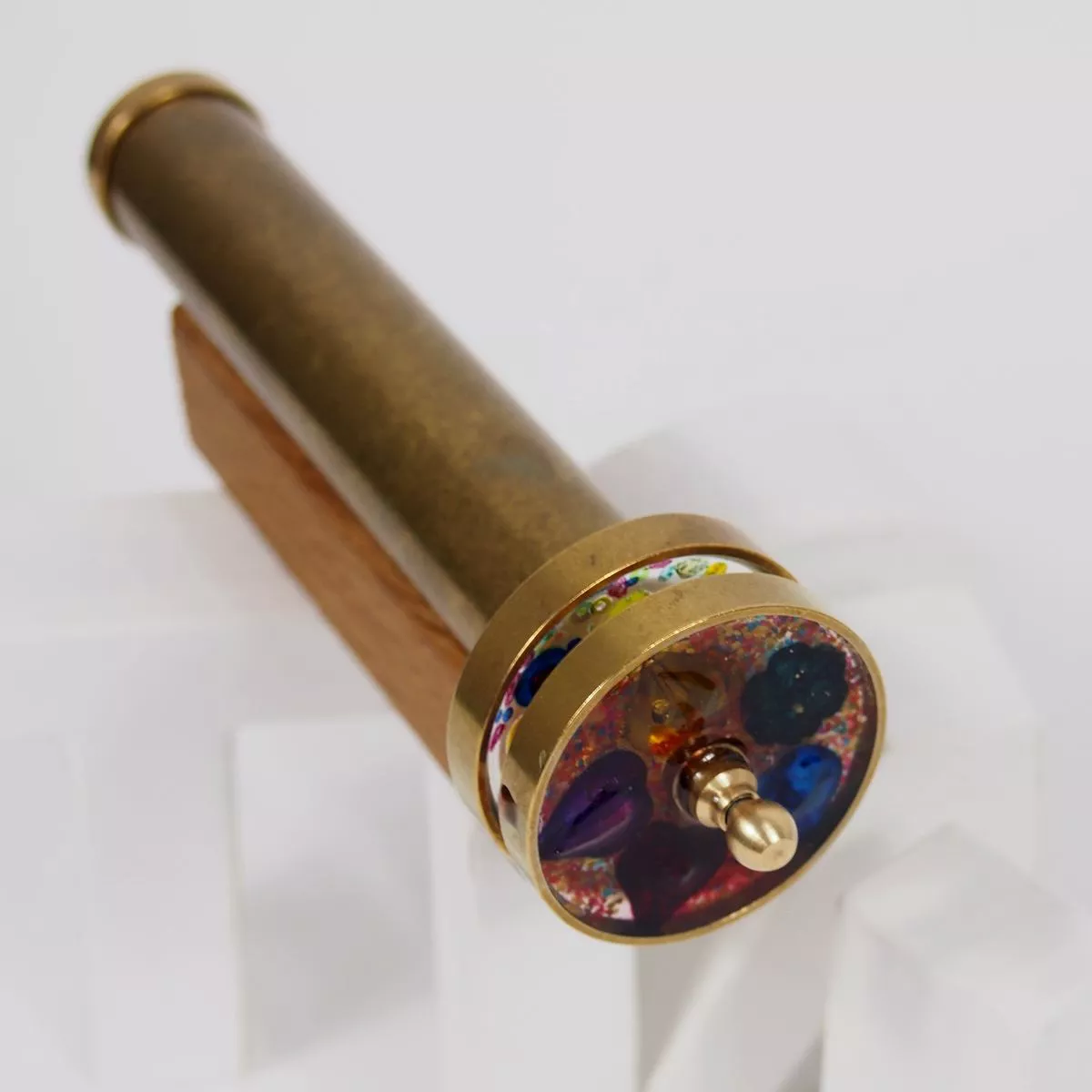 Wheels R1 – Handmade Brass Kaleidoskope with Two Color Wheels