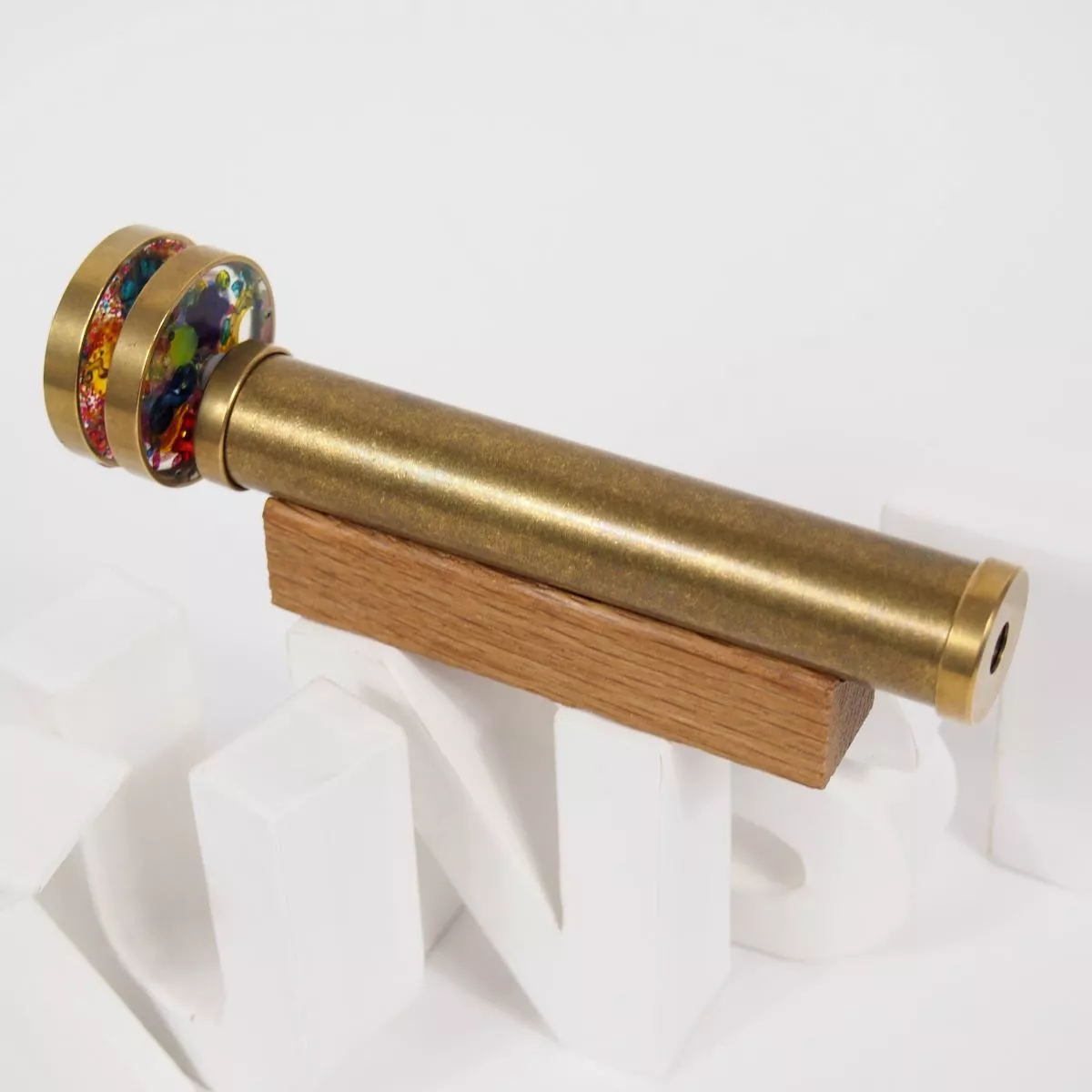 Wheels R1 – Handmade Brass Kaleidoskope with Two Color Wheels