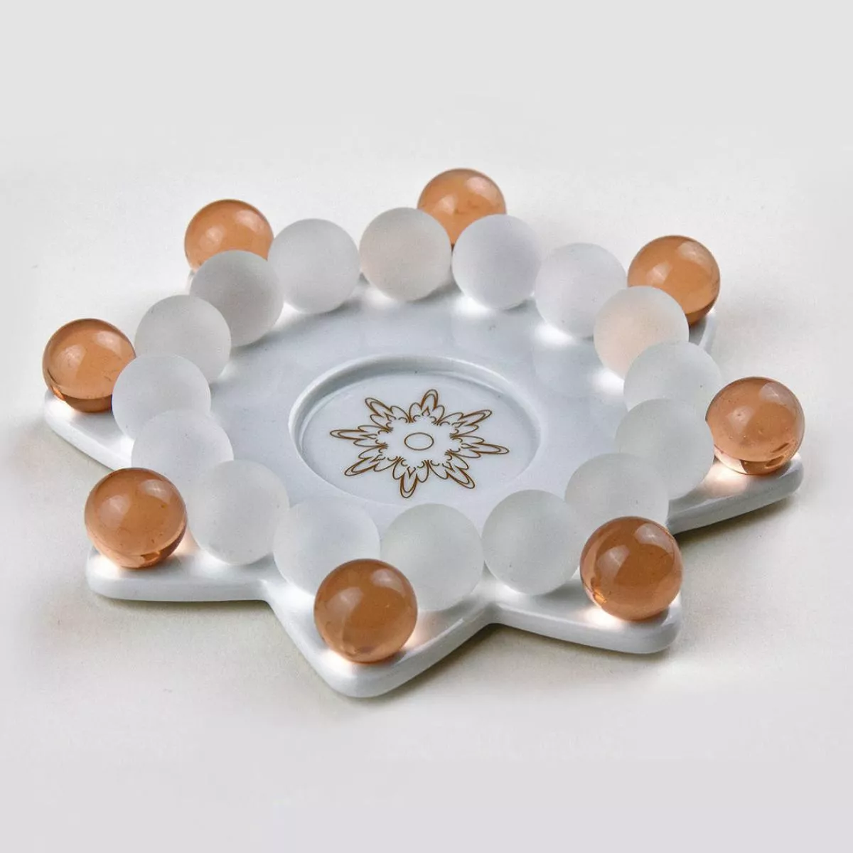 Tealight Candler Holder "Glass Bead Star" with Beautiful Light Refraction – Rosé