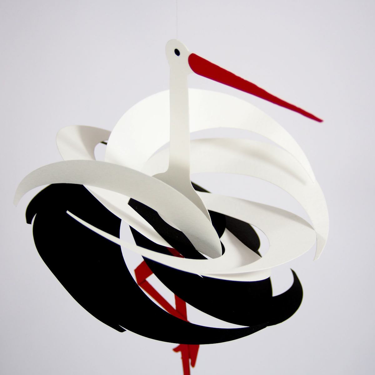 Handmade Danish Stork Mobile made of Paper
