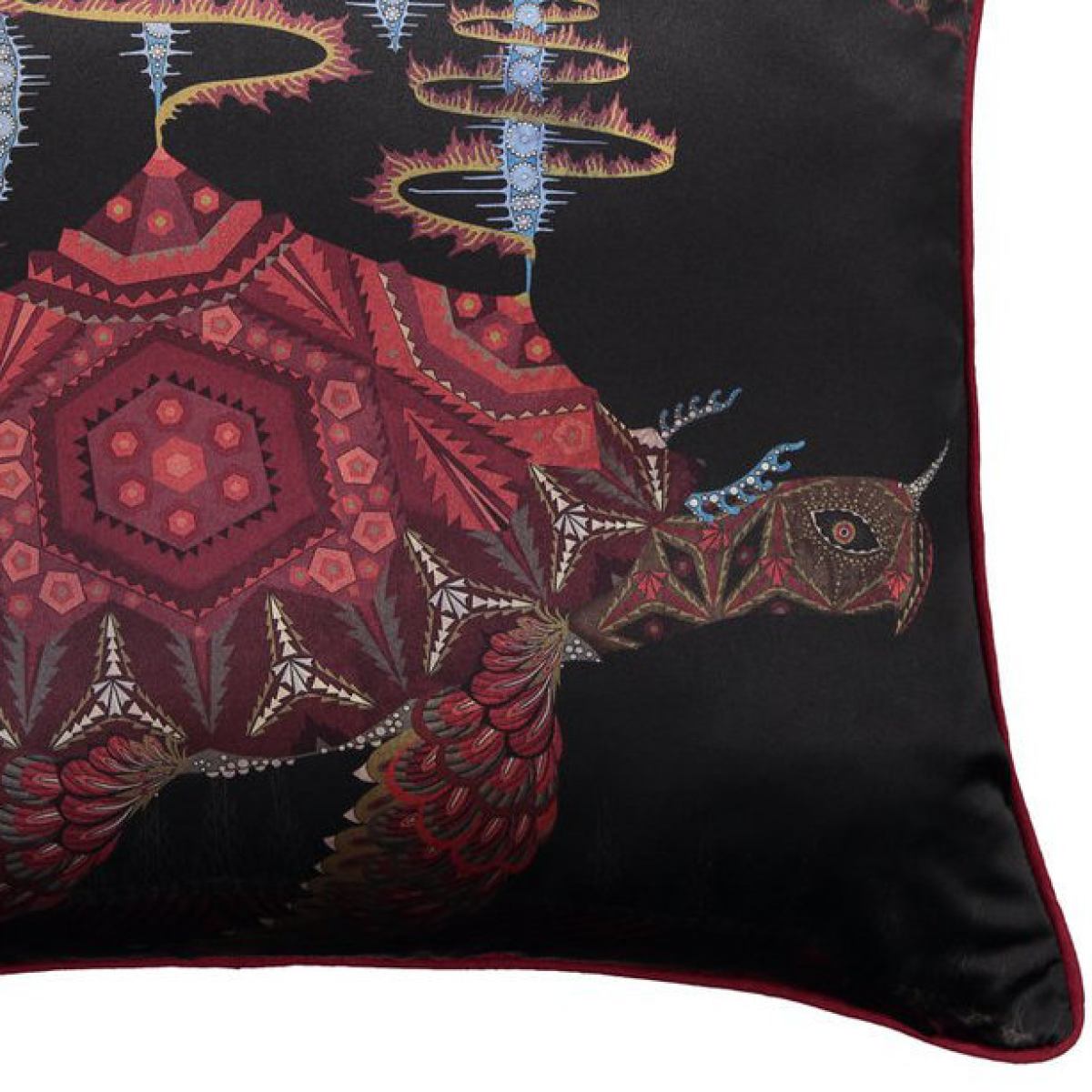 Linen Cushion "Cosmic Turtle" with Pure Silk Print