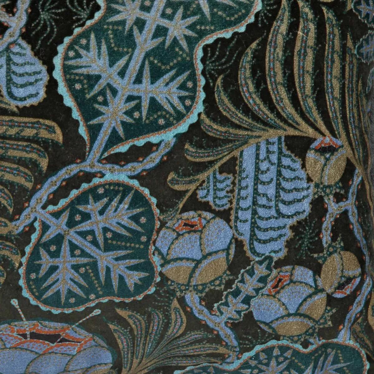 Kissenbezug „Eisblume“ (Moosgrün) aus Baumwollsamt (55 x 30 cm)