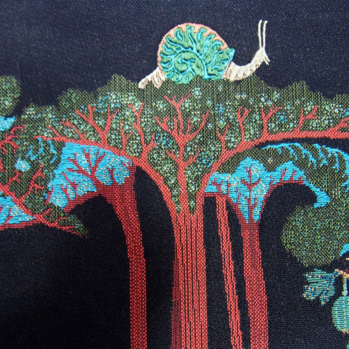 Velvet Cushion Sleeve "Pheasants & Rhubarbs" with Embroidery (50 x 50 cm)