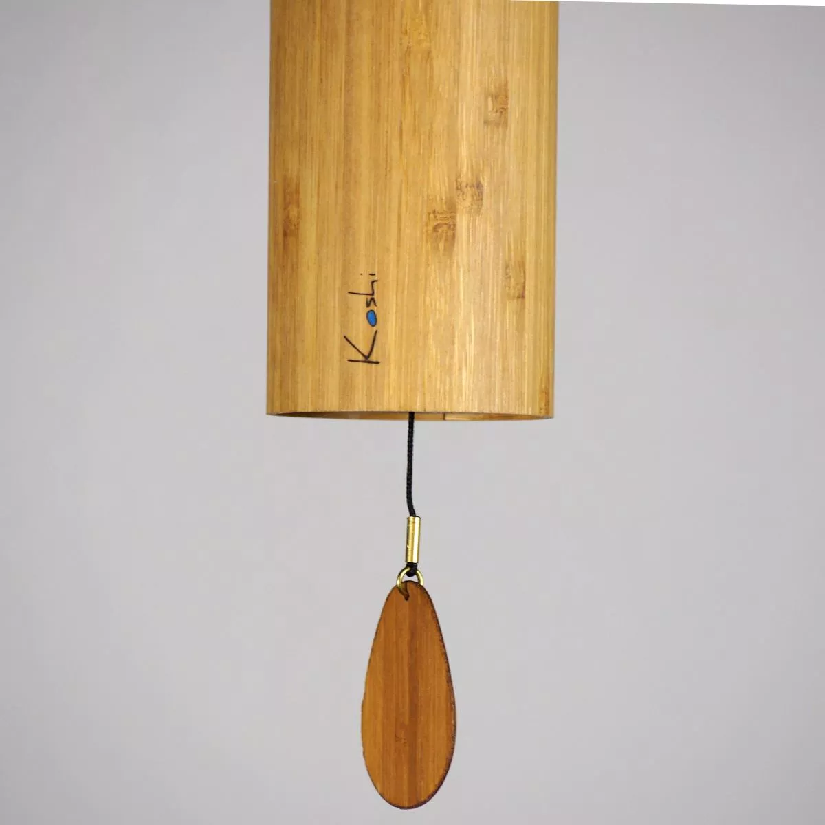 Set of Four Handcrafted Wind Chimes "Terra, Aqua, Aria, Ignis" with Bamboo Cylinders