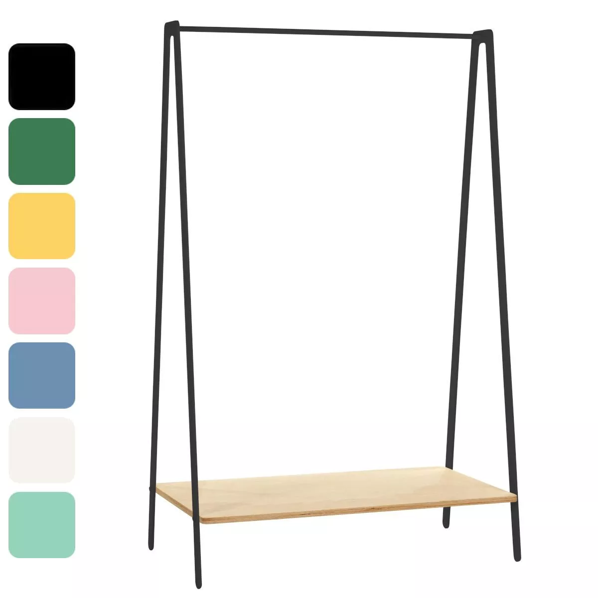 Design Clothes Rack made of Steel and Wood in Various Colors