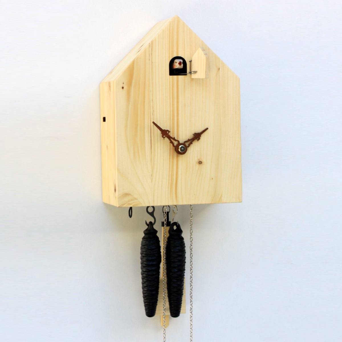 Original Black Forest Design Cuckoo Clock with Mechanical Pendulum (natural wood, stained)