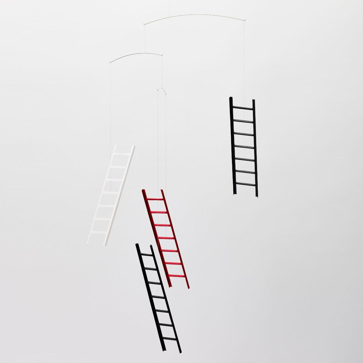 Decorative Hanging Mobile 7 Steps 4 Ladders Made of Cardboard
