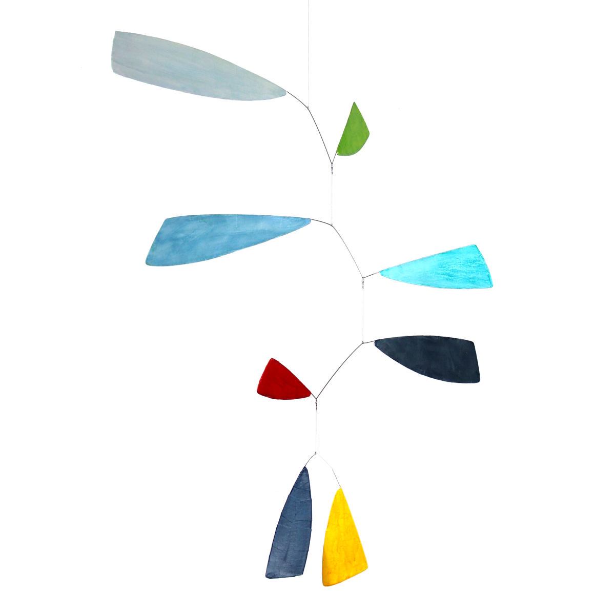Kunstvolles Mobile "Swing" (bunt) mit flügelförmigen Elementen (80 x 80 cm)