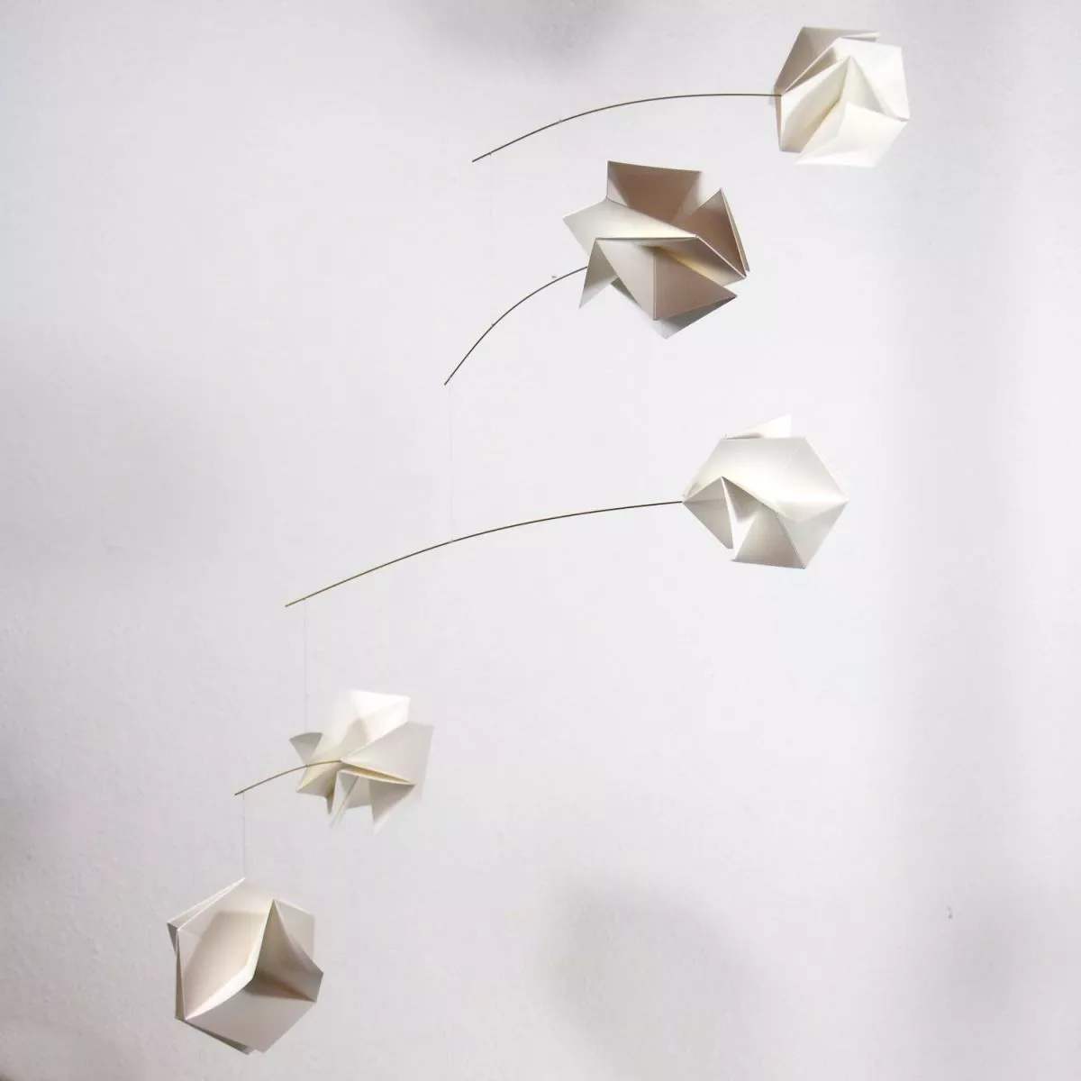 Large Origami Mobile with White Blossoms