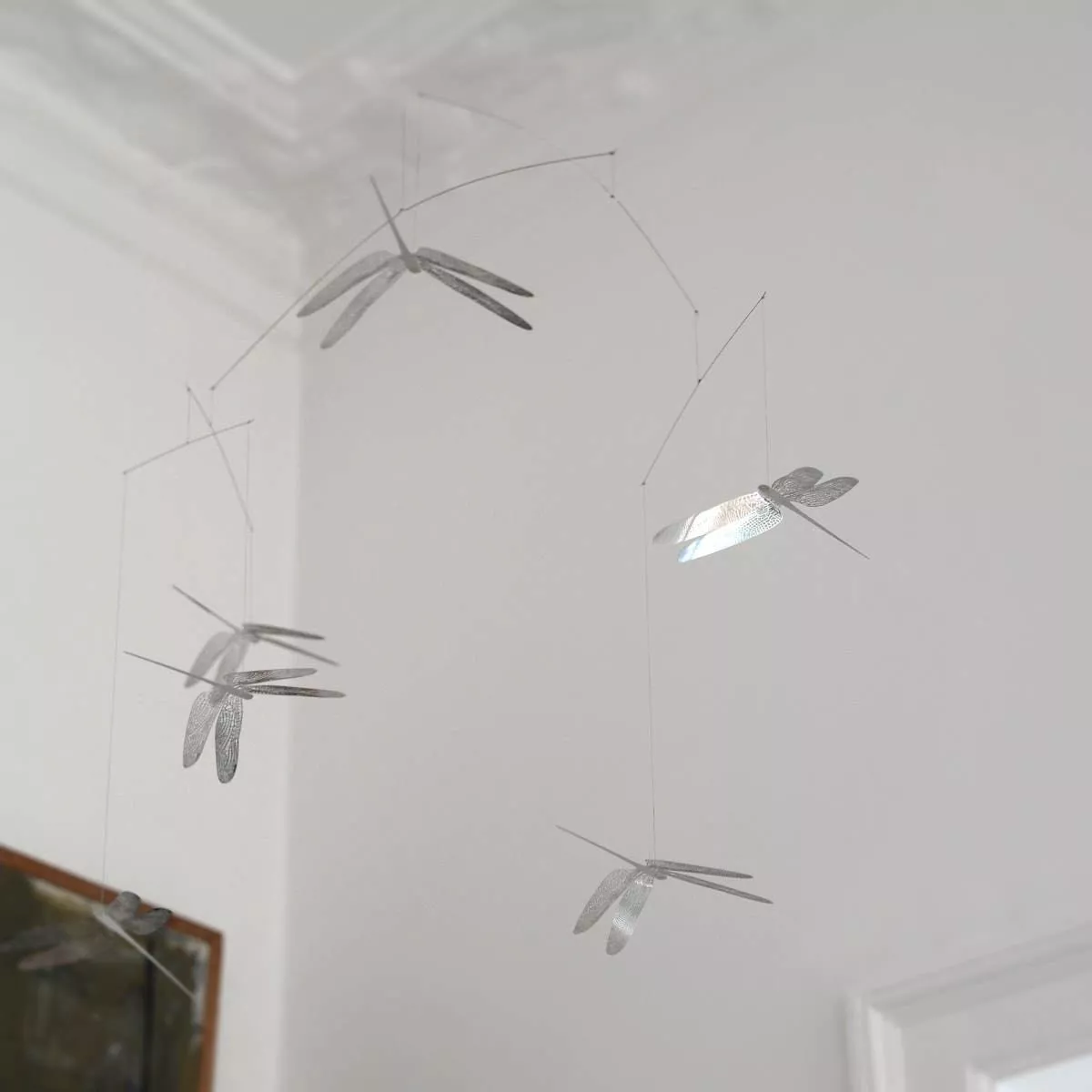 Mobile with Six Filigrane Dragonflies made of Steel (80 x 100 cm)