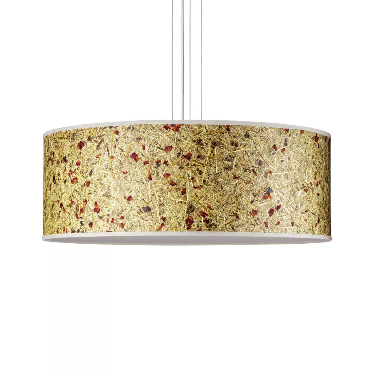 Design Pendant Lamp with Shade made of Alpine Hay and Rose Petals Ø 55 cm