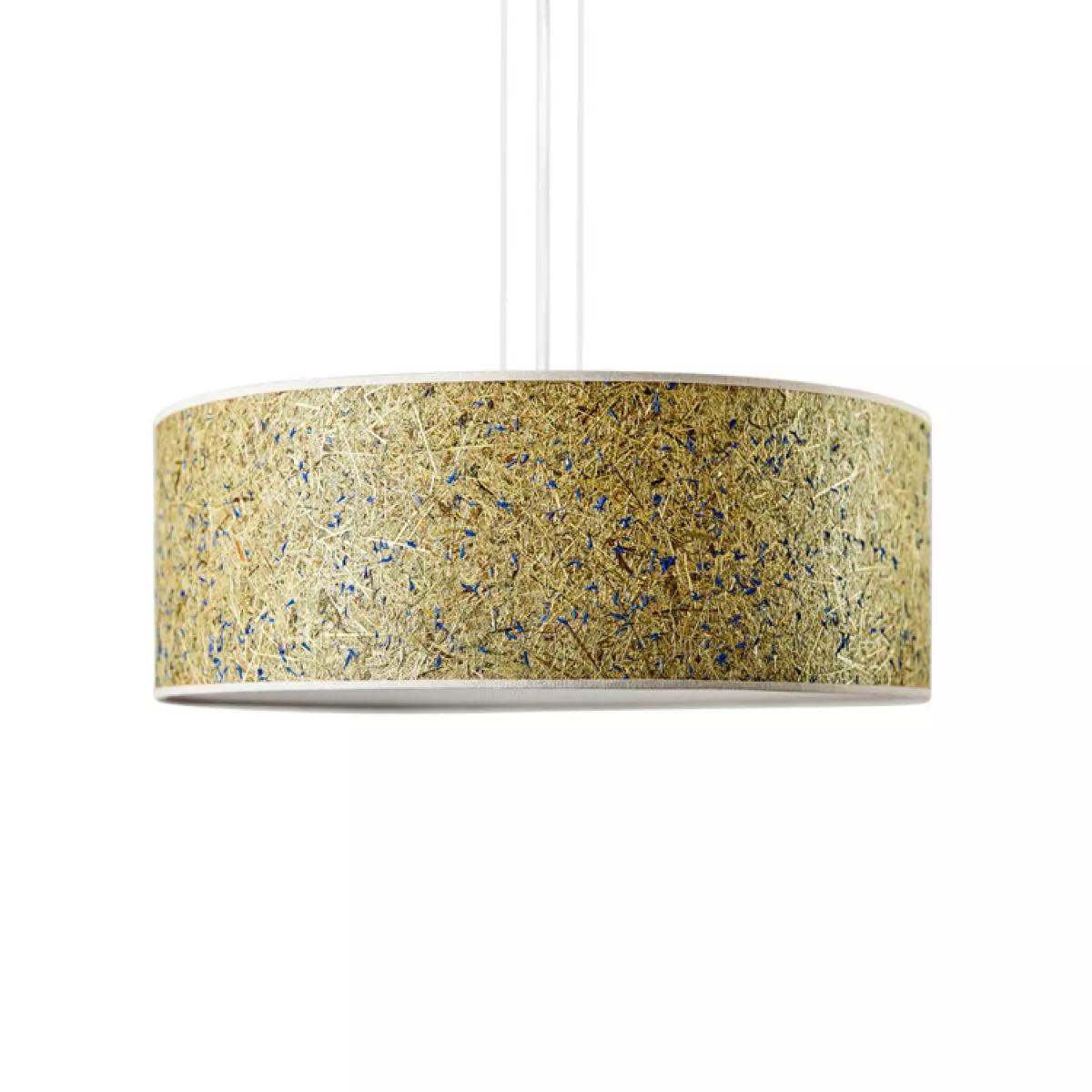Design Pendant Lamp with Shade made of Alpine Hay and Corn Flower Petals Ø 35 cm