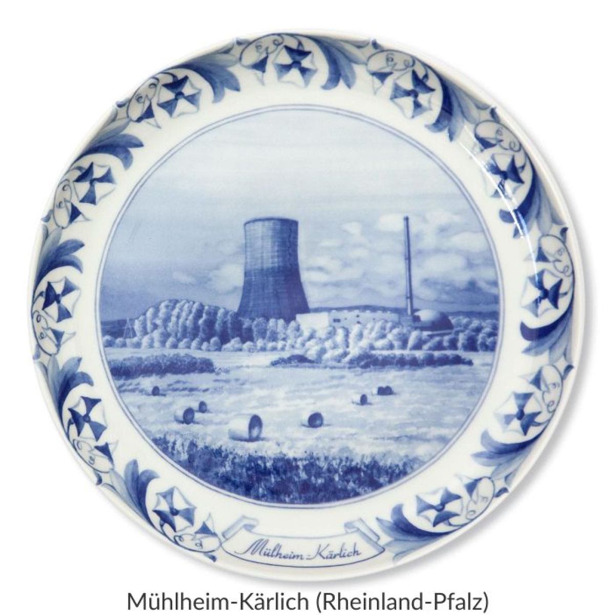Set of Five Nuclear Plates made of Porcelain