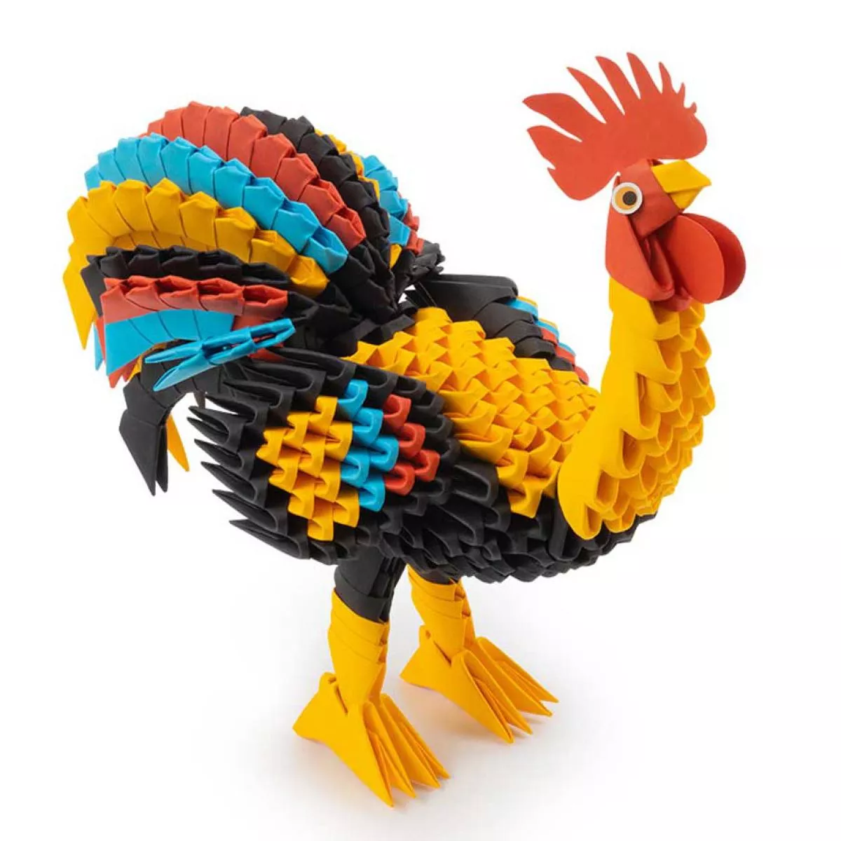 Origami 3D Folding Puzzle "Rooster" made of Paper